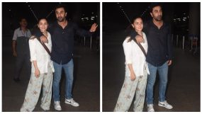 alia bhatt and ranbir kapoor spotted at the mumbai airport