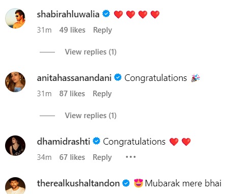 Celebs congratulate Vatsal Sheth and Ishita Dutta