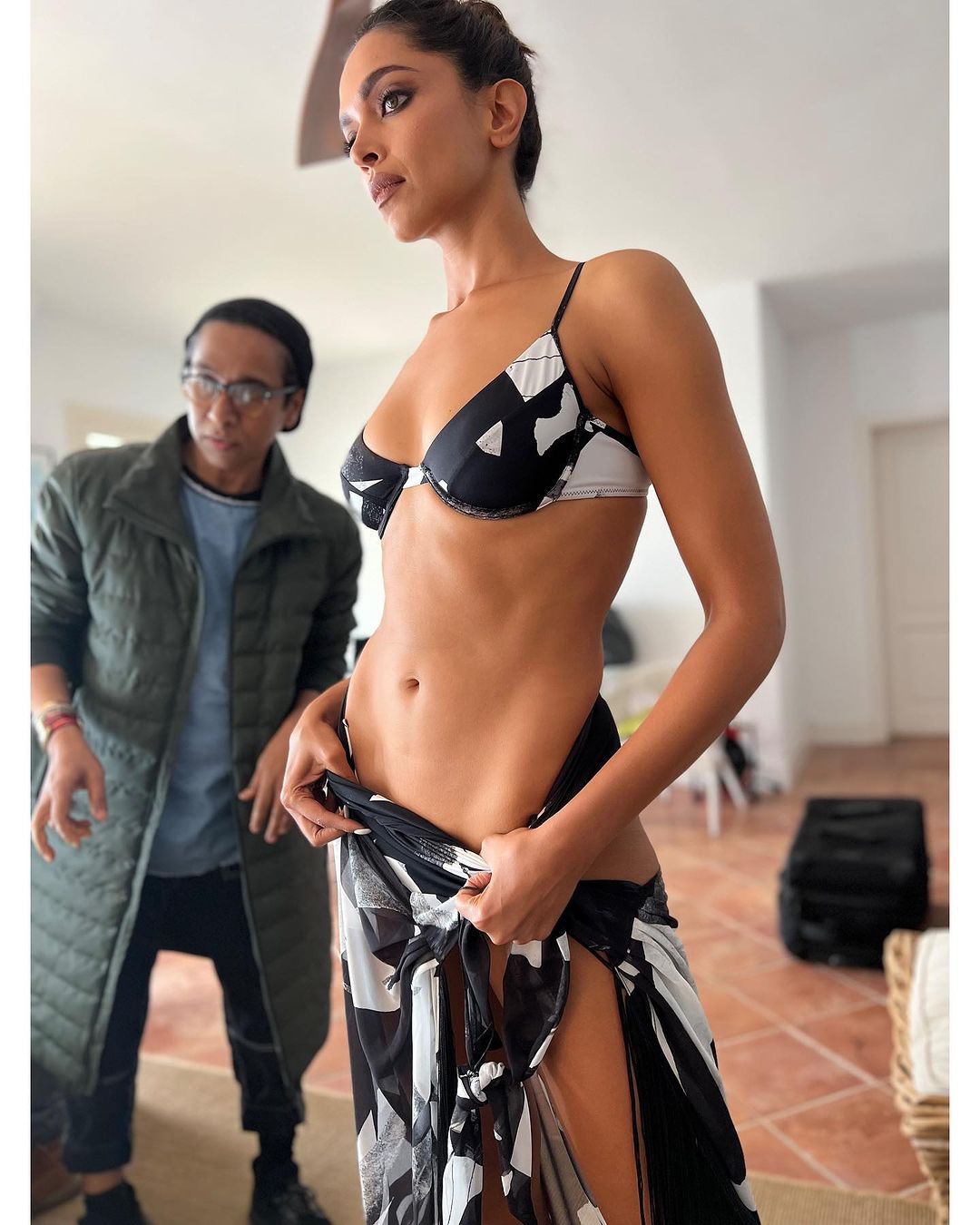 Deepika Padukone in black bikini