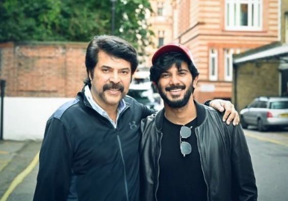 Dulquer Salmaan poses with father Mammoothy