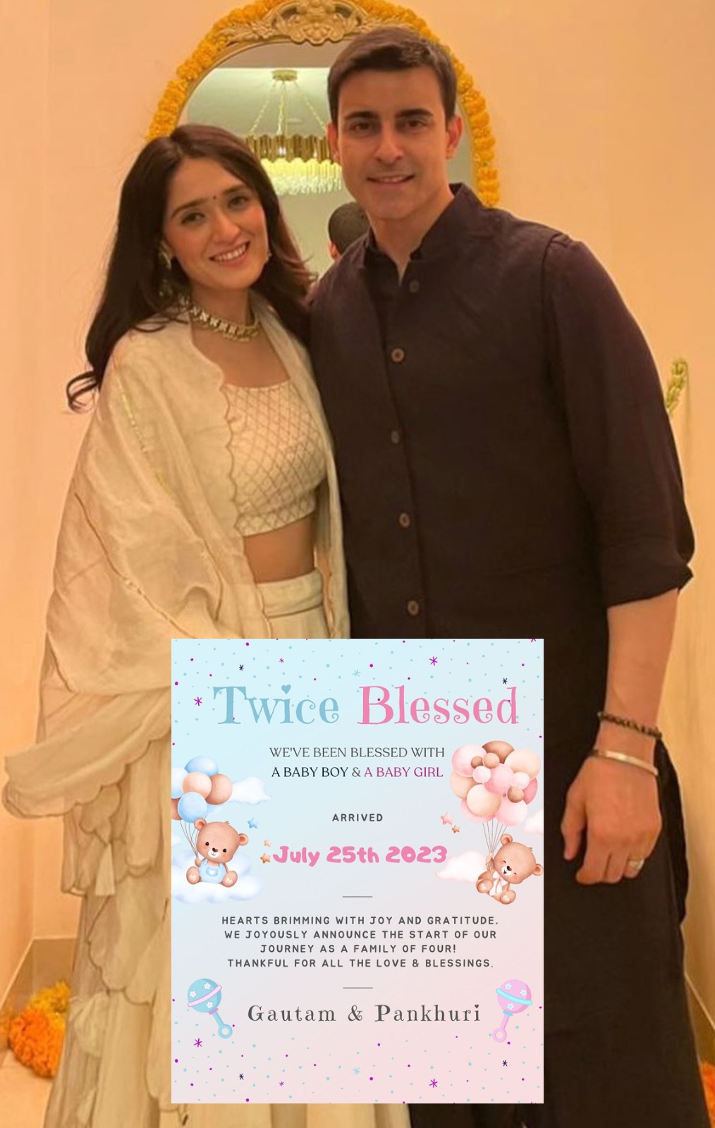 Gautam Rode and Pankhuri Awasthy welcome twins