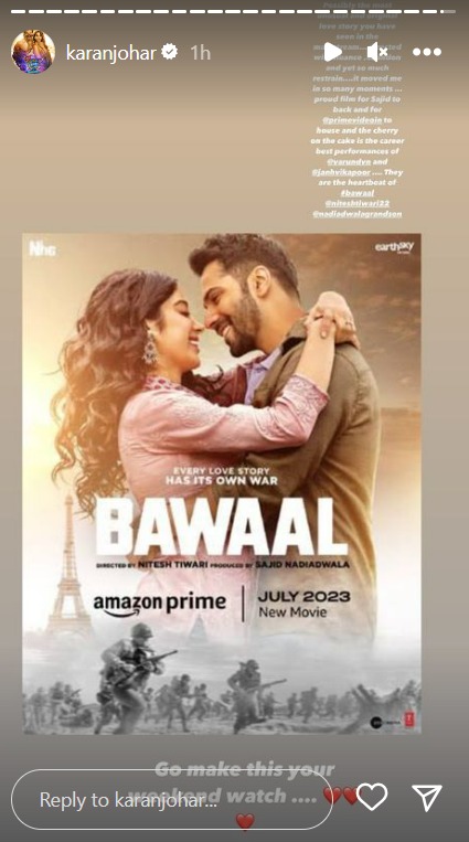Karan Johar reacts to Bawaal