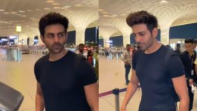 kartik aaryan spotted at mumbai aiport leaving for film shoot