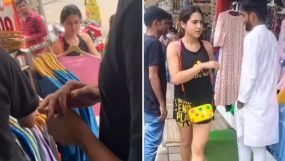 Sara Ali Khan spotted street shopping in Bandra Mumbai