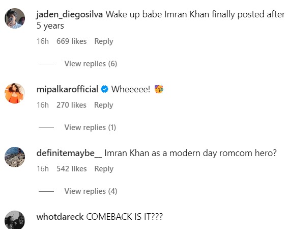 Fans react as Imran Khan confirms his comeback
