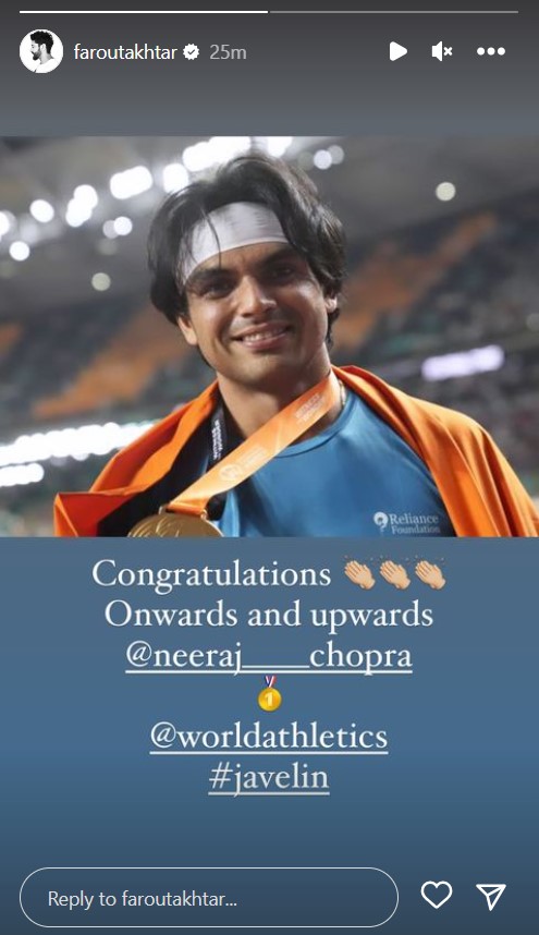 Farhan Akhtar on Neeraj Chopra's gold medal