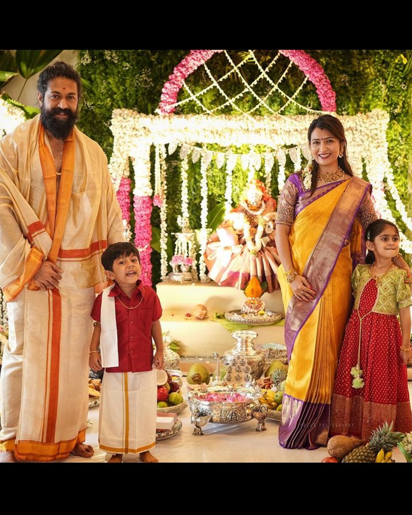 Yash and Radhika Pandit with Ayra and Yatharv