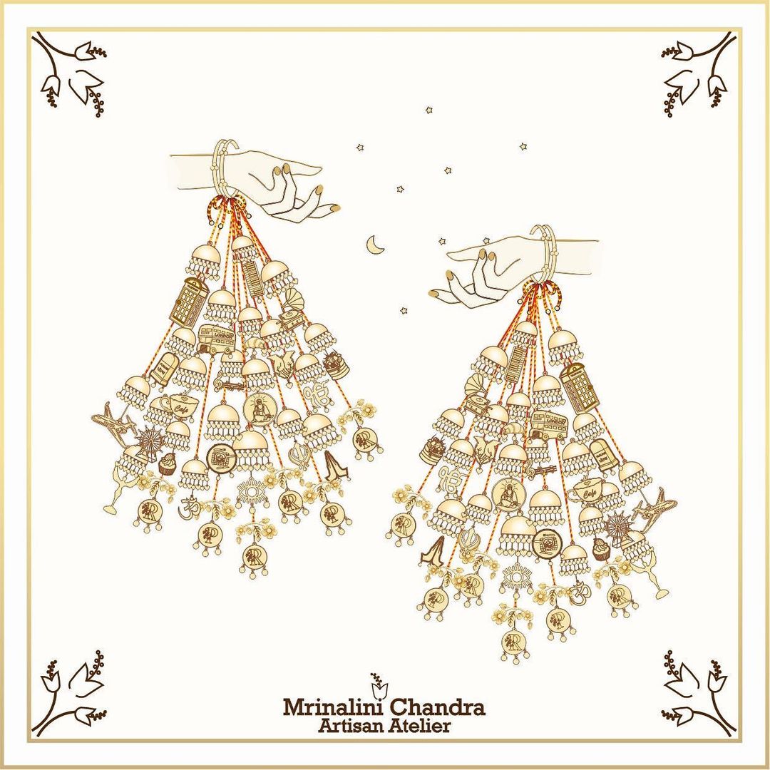 A sketch of Parineeti Chopra's bridal kaleeras