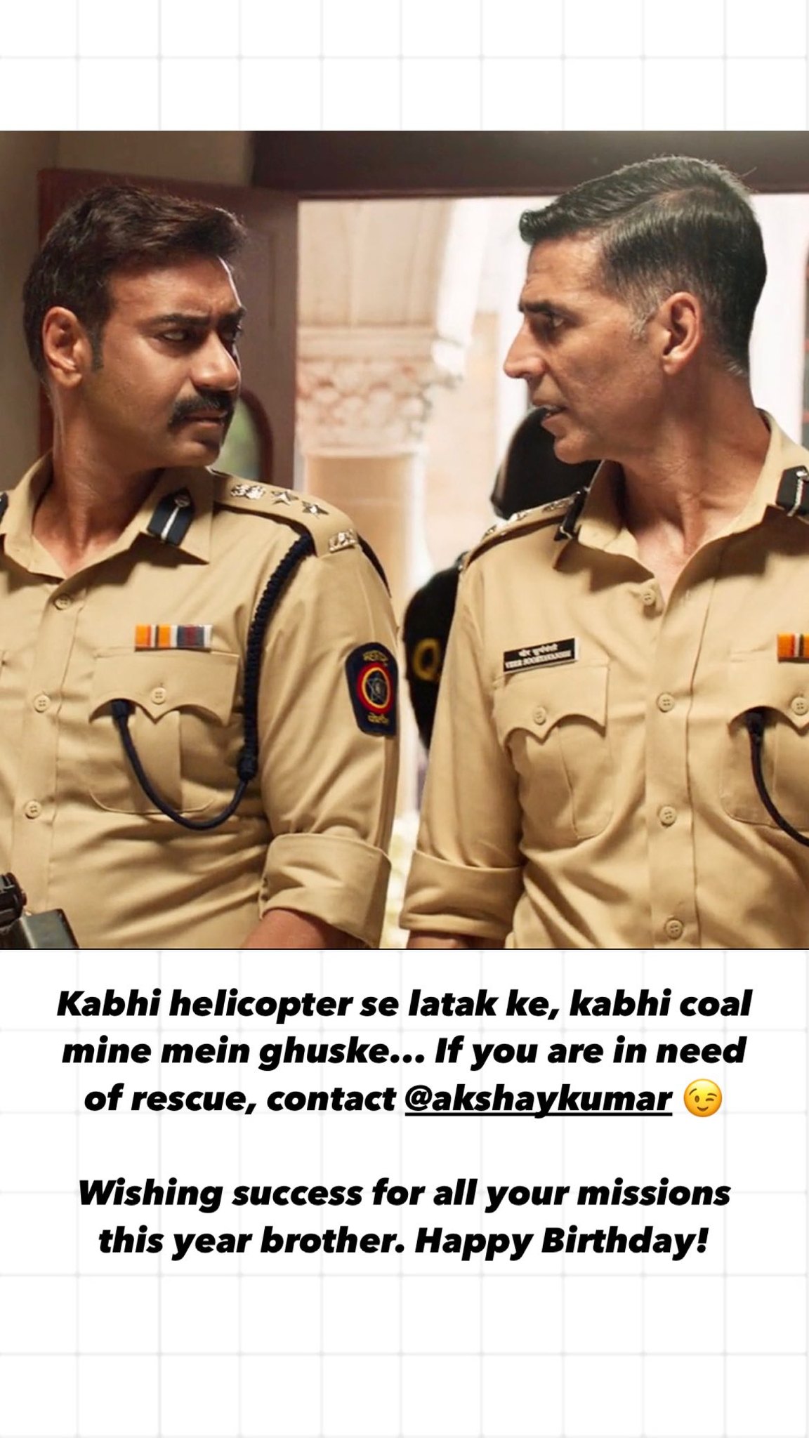 Ajay Devgn wishes Sooryavanshi co-star