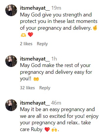 Fans react to Rubina's post