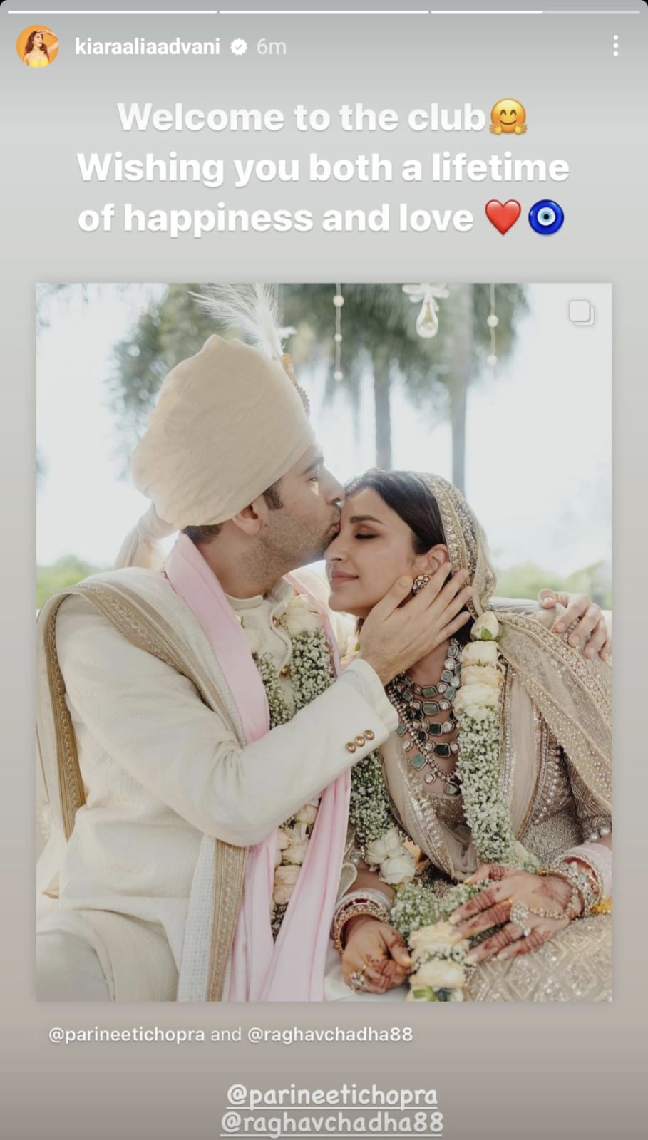 Kiara Advani congratulates Parineeti Chopra and Raghav Chadha