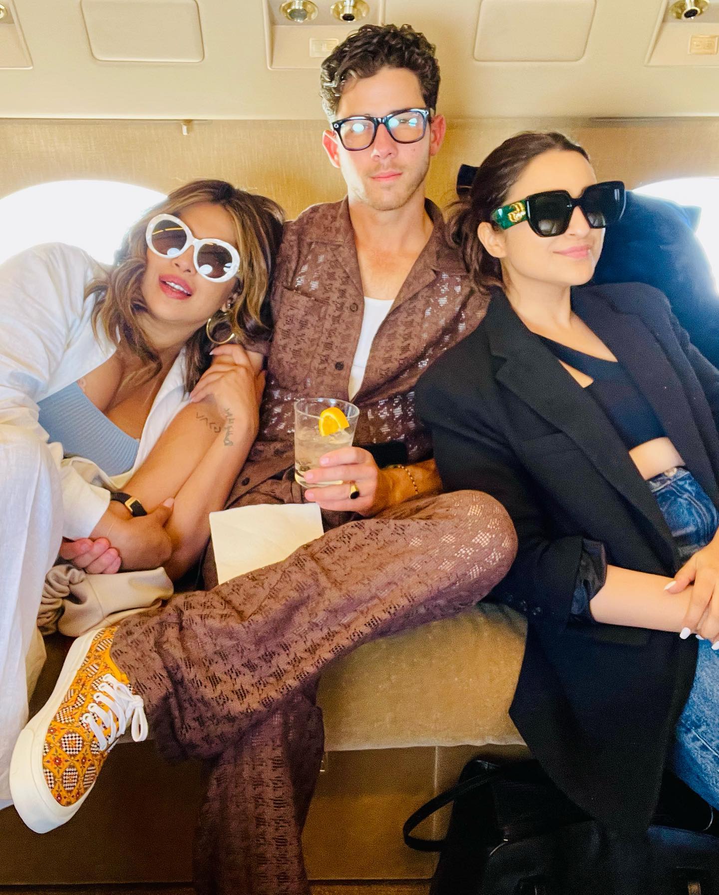 Parineeti Chopra with Priyanka Chopra and Nick Jonas