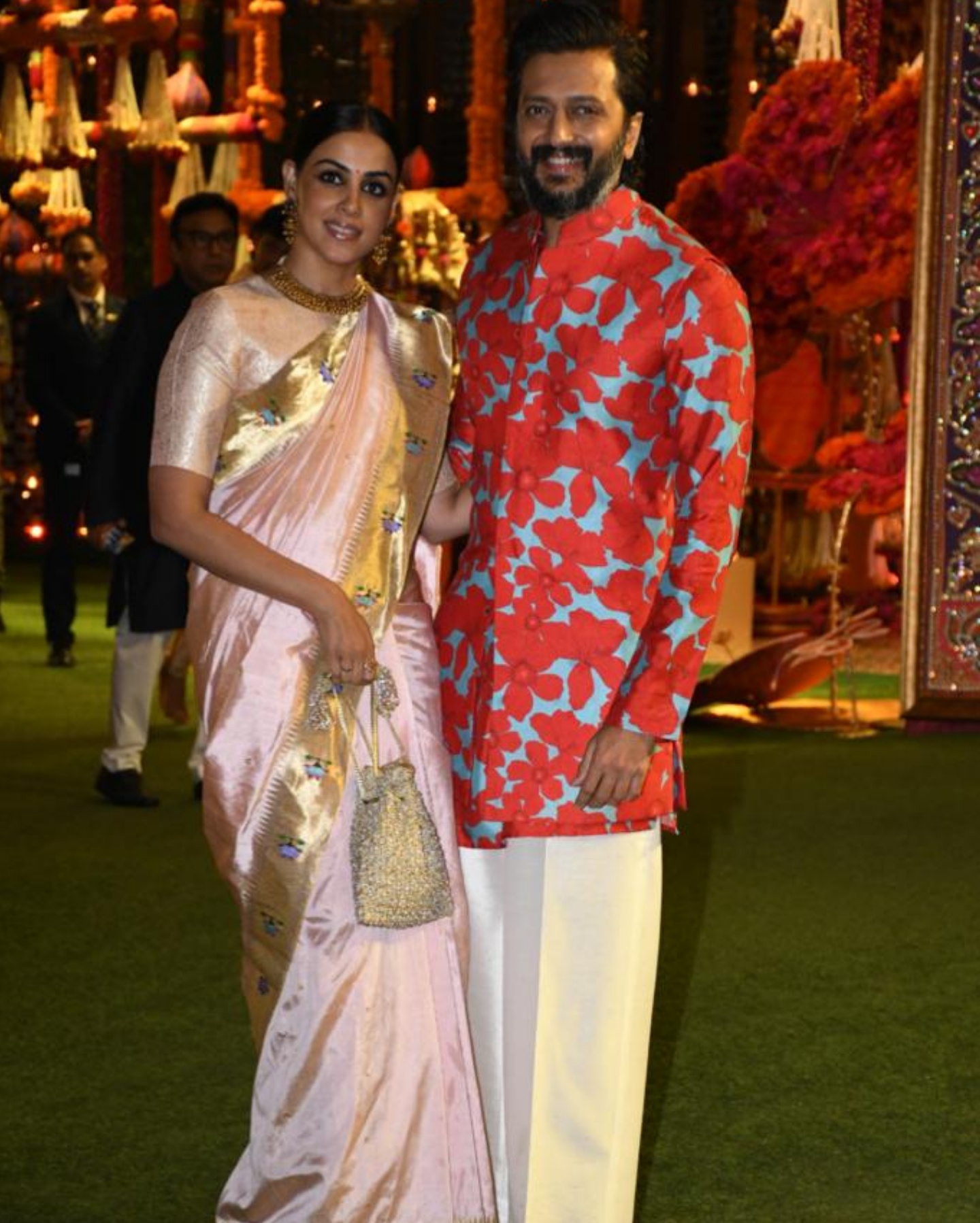 Riteish Deshmukh and Genelia Deshmukh arrive for Ganesh Chaturthi celebrations at the Ambani's