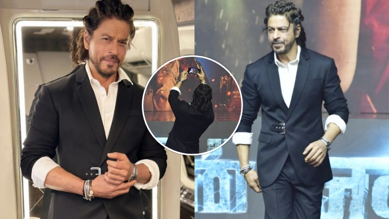shah rukh khan braided look at jawan press conference,