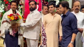 shah rukh khan, eknath shinde, ganpati darshan