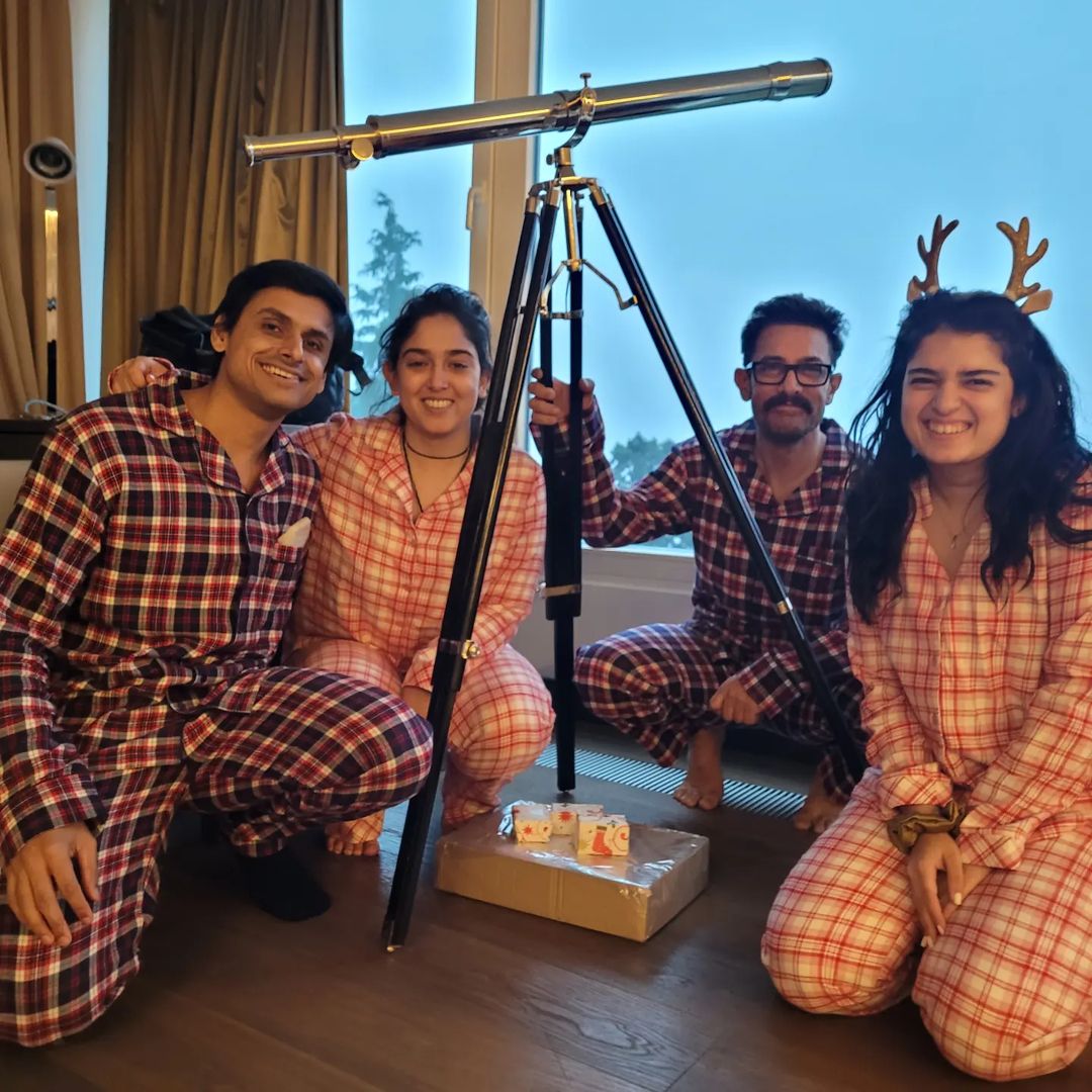 Aamir Khan with daughter Ira and Nupur