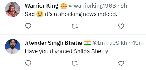 Fans react to Raj Kundra's tweet