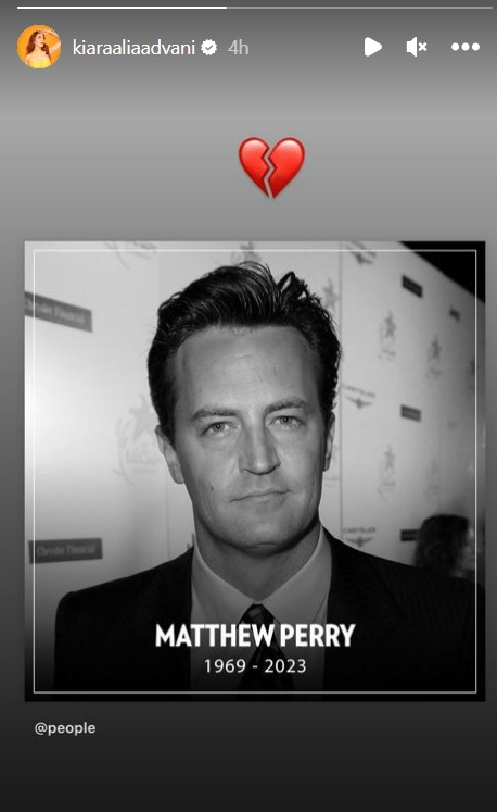 Kiara Advani mourns Matthew Perry's death