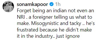 Sonam Kapoor shows her support