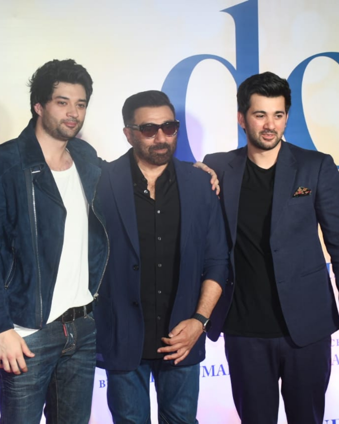 Sunny Deol, Rajveer Deol, and Karan Deol at Dono premiere