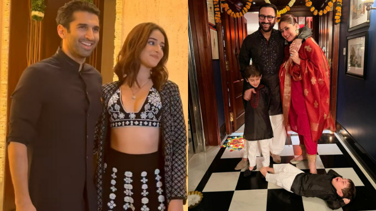 aditya roy kapur, ananya panday, aditya roy kapur and ananya panday, kareena kapoor khan, saif ali khan,taimur, jeh, Diwali