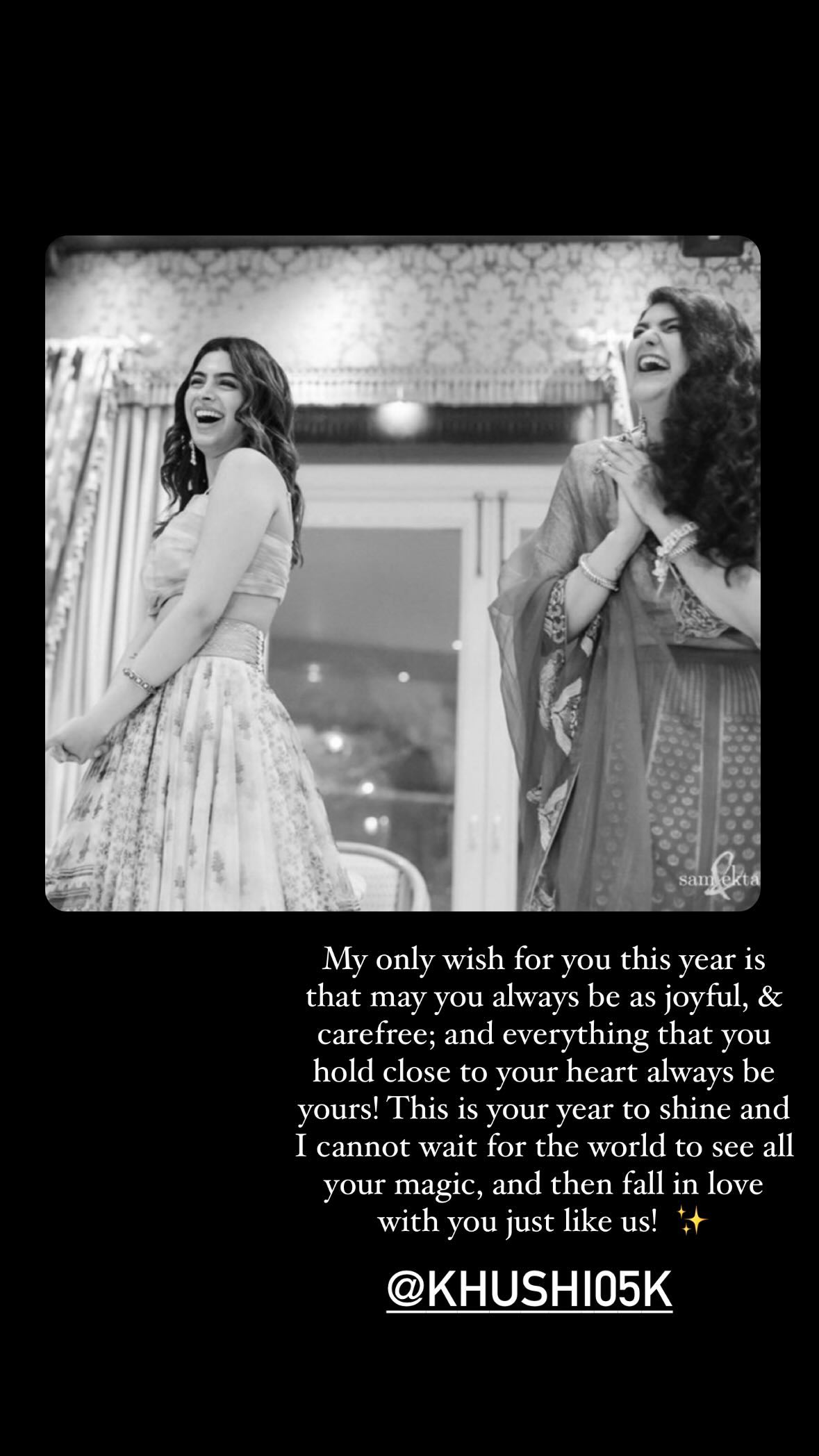 Anshula Kapoor wishes Khushi