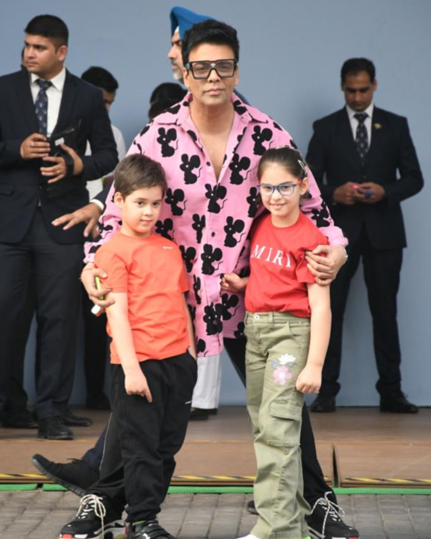 Karan Johar with his kids at Isha Ambani twins birthday bash