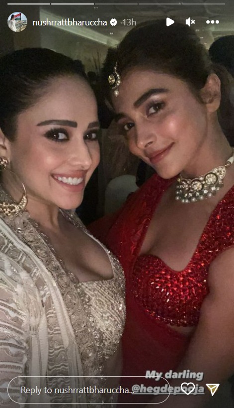 Nushrratt and Pooja Hegde at Manish Malhotra’s Diwali bash