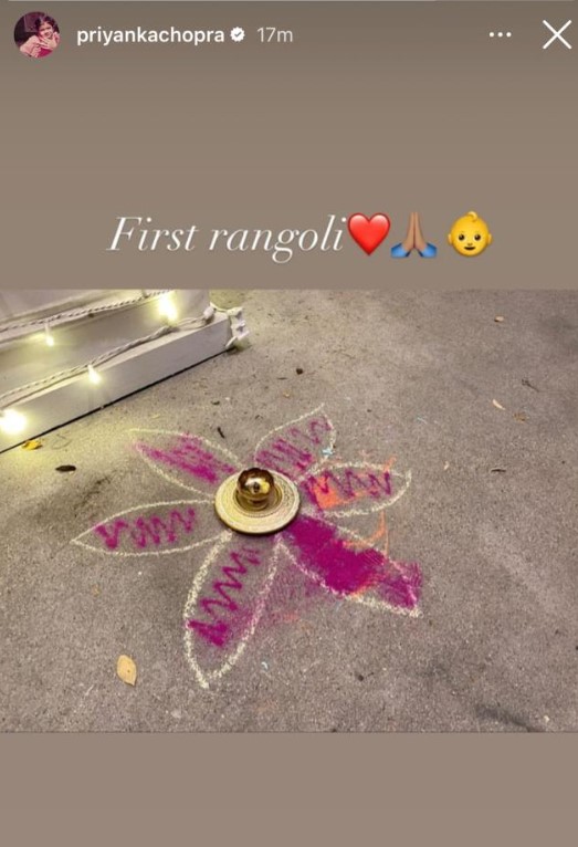 Priyanka Chopra's daughter Malti's first rangoli