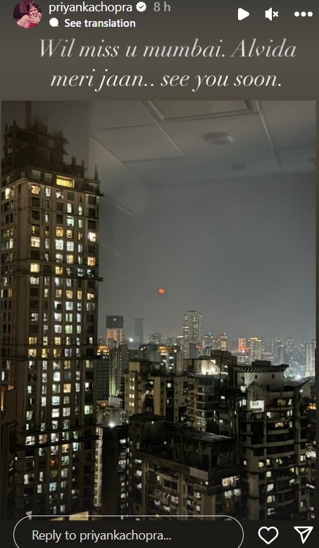 Priyanka Chopra heads back home