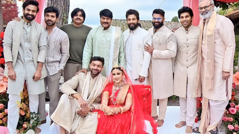 ram charan, allu arjun, chiranjeevi, pawan kalyan, varun tej and lavanya wedding