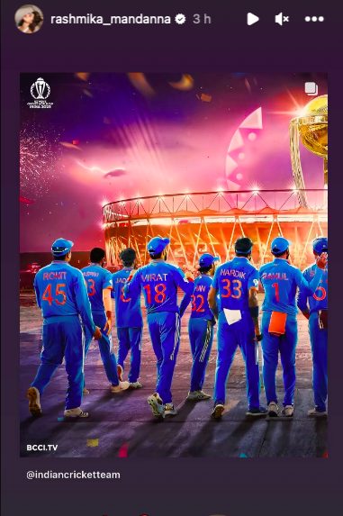 Rashmika Mandanna cheers for Team India