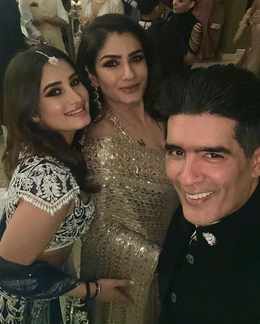 Raveena Tandon with daughter Rasha Thadani and Manish Malhotra