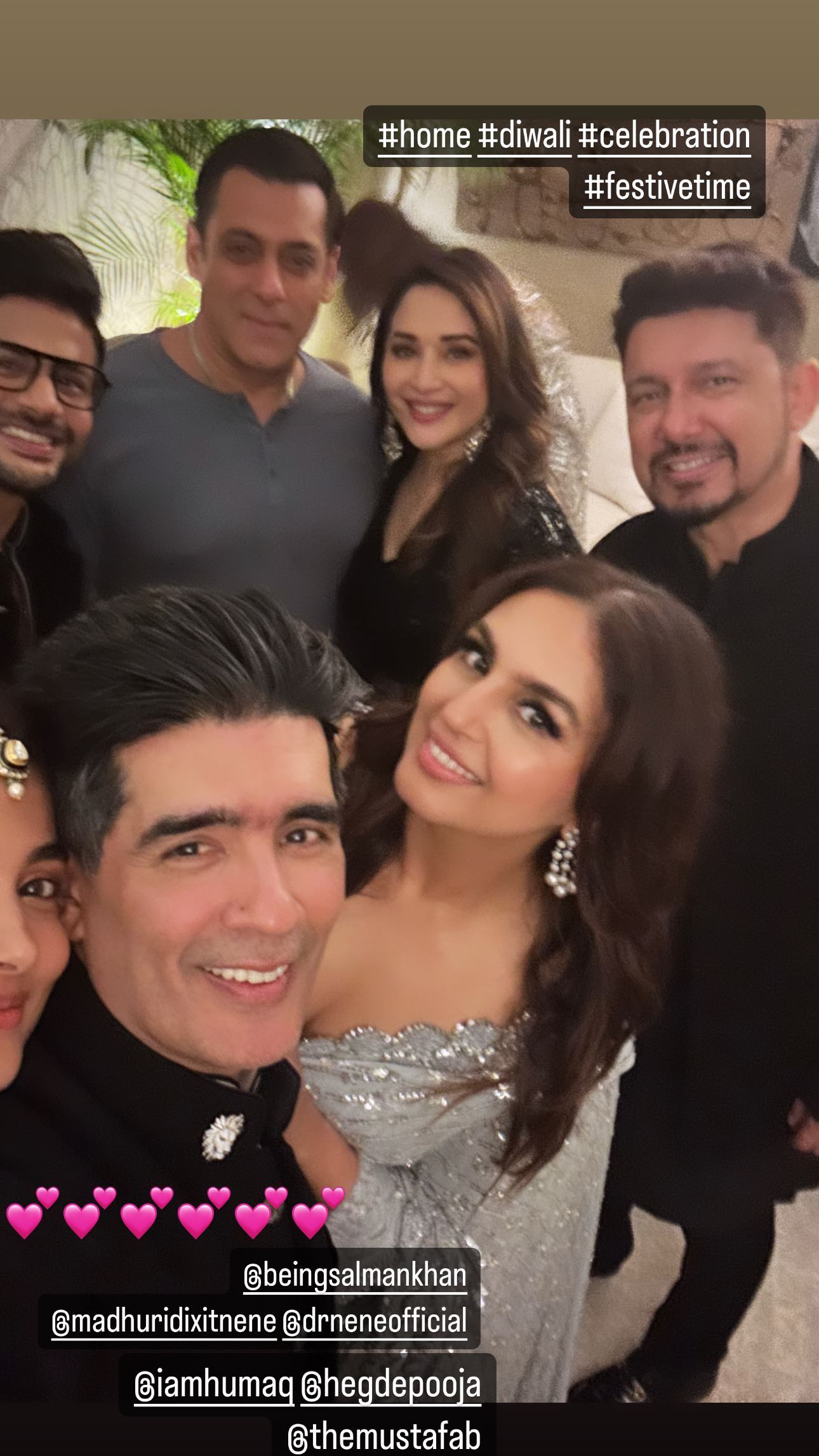 Salman Khan and Madhuri Dixit at Manish Malhotra's bash