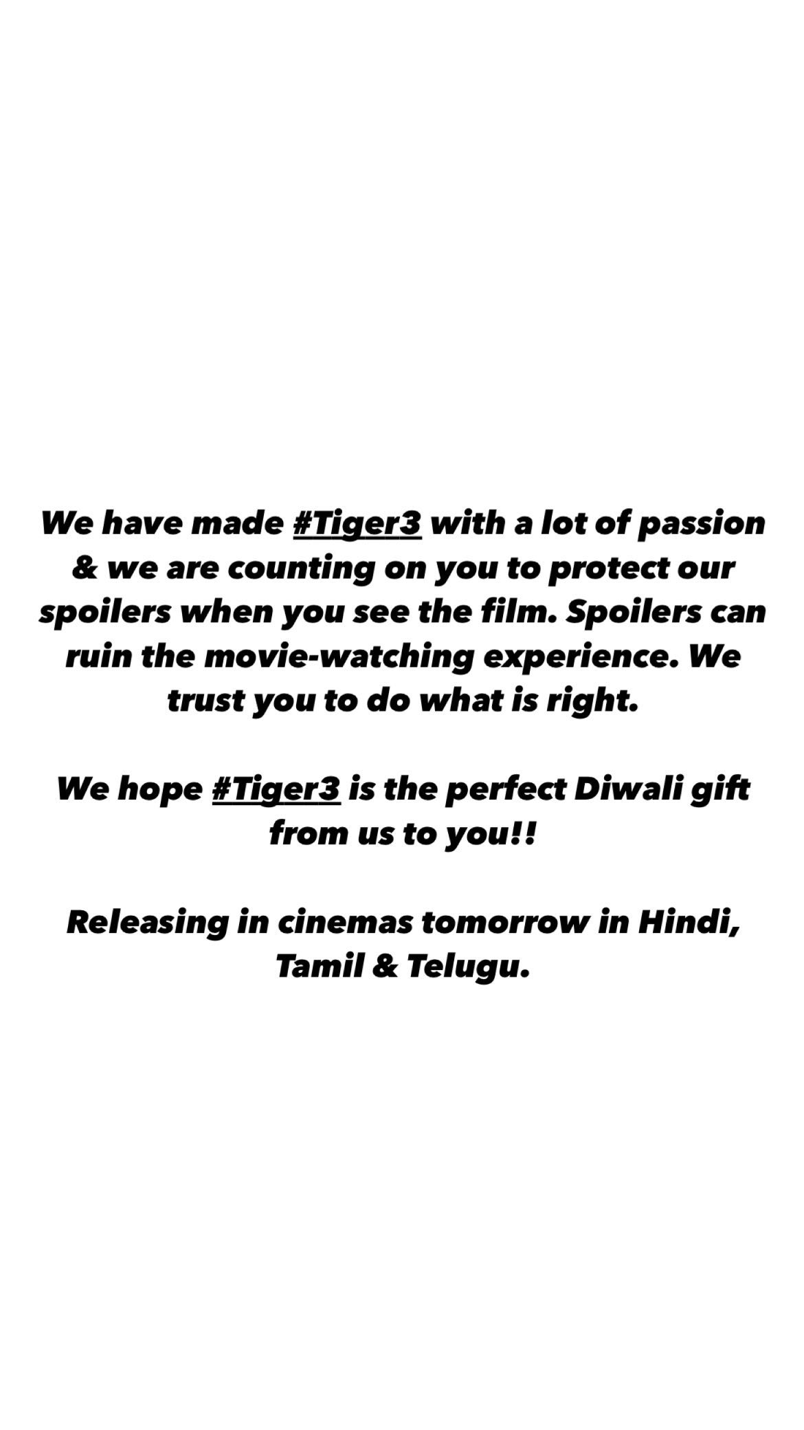 Salman Khan's note to fans