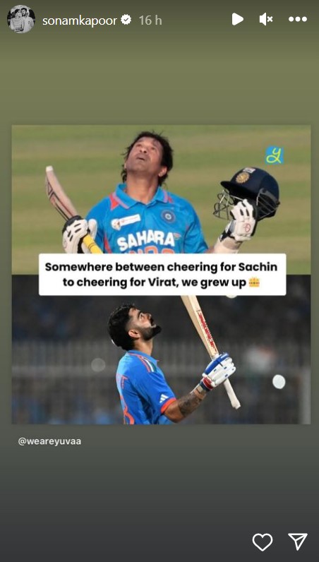 Sonam Kapoor lauds Virat Kohli's century