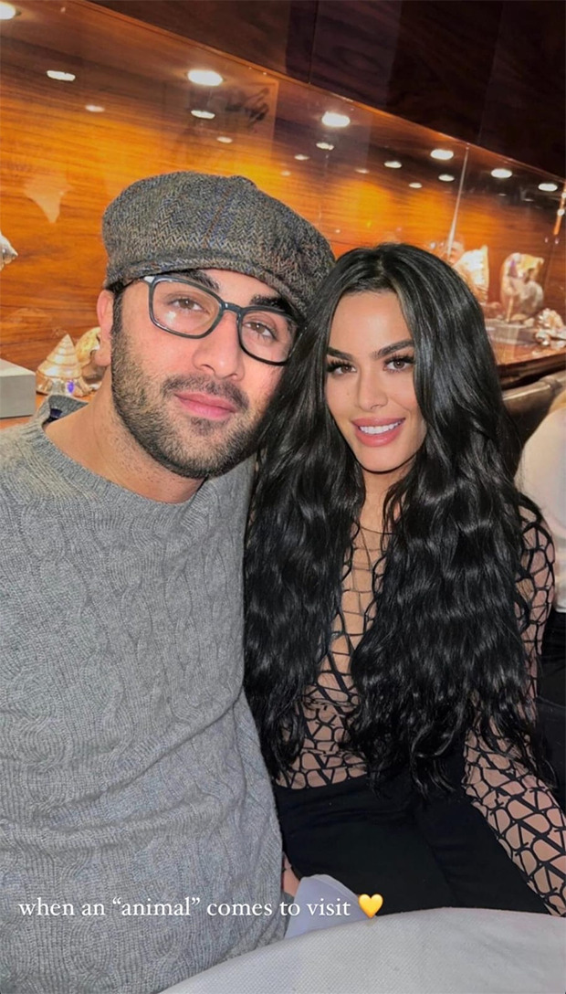 Animal actor Ranbir Kapoor poses with Sanjay Dutt daughter Trishala