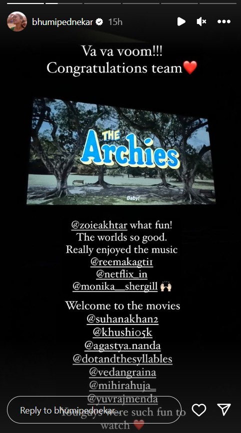 Bhumi Pednekar reviews Zoya-Akhtar directorial The Archies