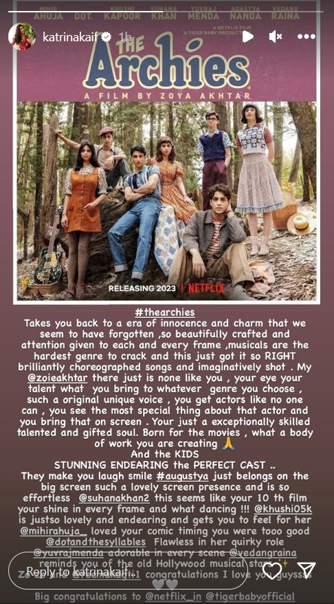 Katrina Kaif reviews The Archies