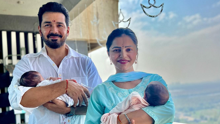 rubina dilaik, abhinav shukla, rubina dilaik twin baby girls,