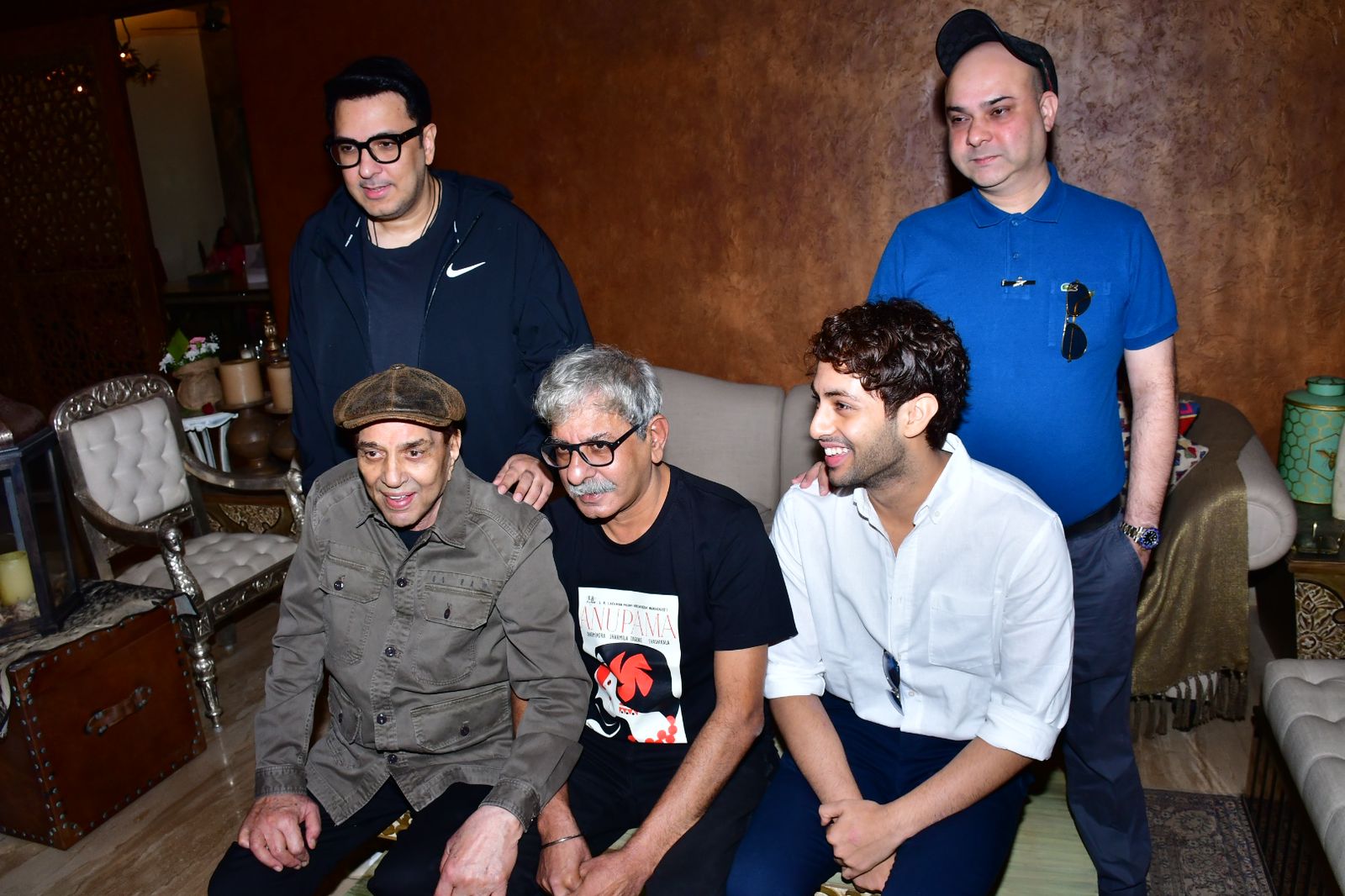 Sriram Raghavan with Agastya Nanda and Dharmendra