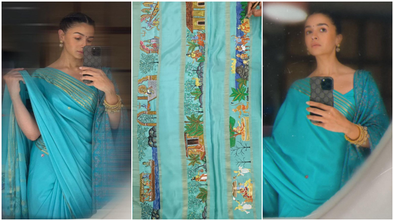 alia bhatt, ram mandir, alia bhatt ramayan saree