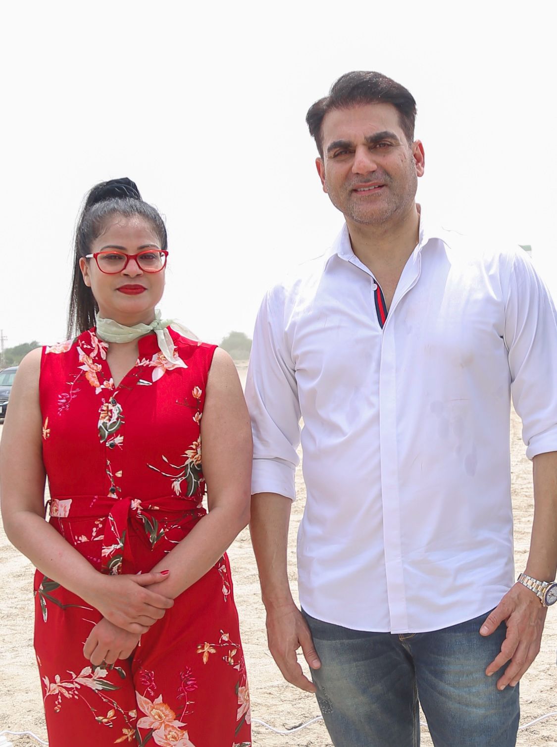 Ayesha Zaki pose with Arbaaz Khan