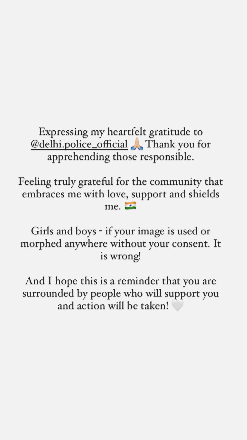 Rashmika Mandanna statement