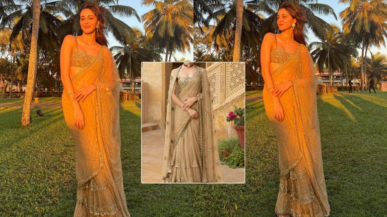 ananya panday, ananya panday sequin saree