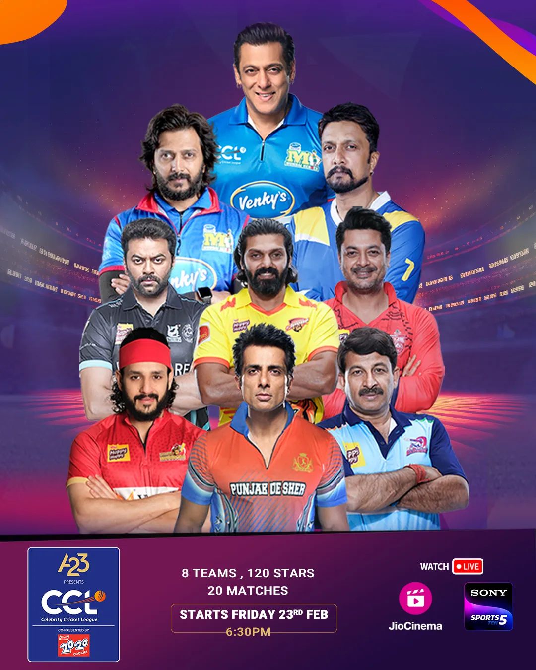 Celebrity Cricket League teams