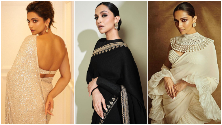 deepika padukone, deepika padukone saree looks, deepika padukone sarees