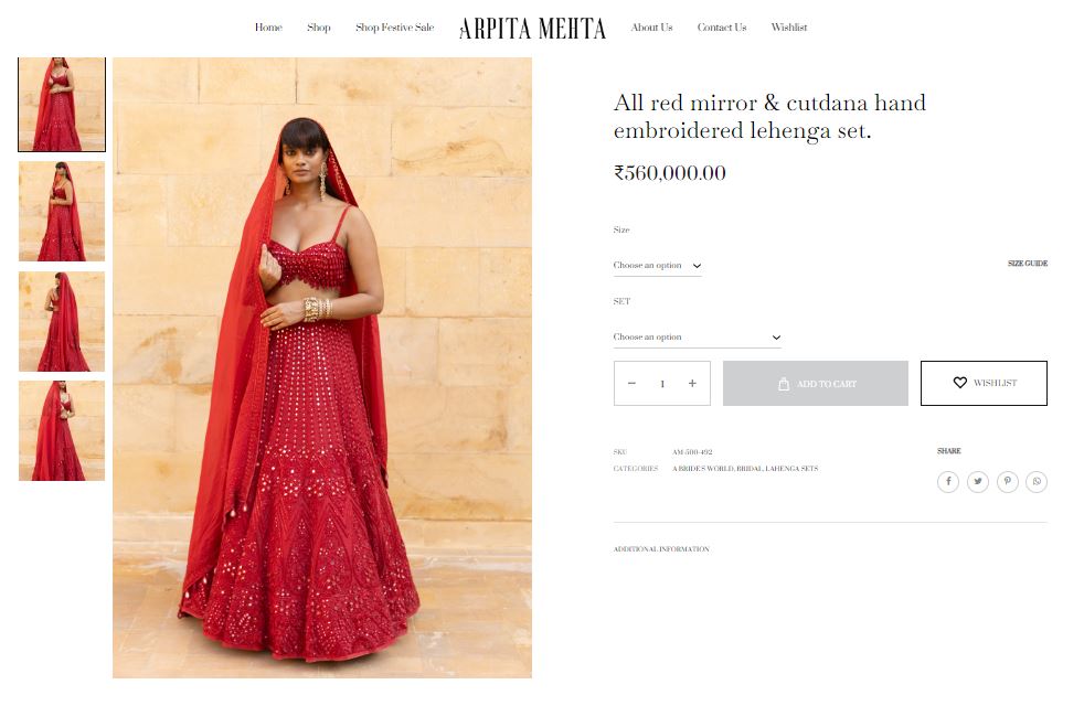 Pooja Hegde lehenga price