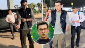 ranbir kapoor, ranbir kapoor in casuals, ranbir kapoor airport
