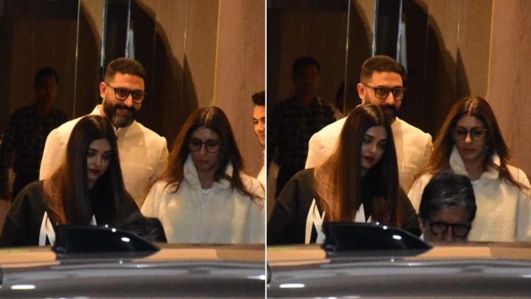 aishwarya rai, abhishek bachchan, shweta bachchan,
